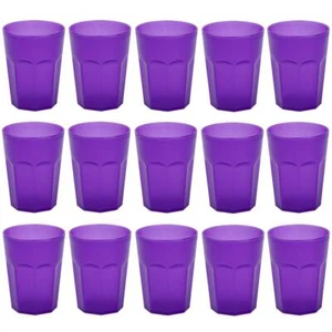 15x Kunststoffbecher Lila Trinkbecher Party-Becher Plastikgläser Mehrweg 0,4l - Bild 1 von 4