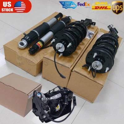 Air Suspension Compressor & Absorber 4XFront Rear Shock for Escalade Yukon 15-20 - Image 1 of 4
