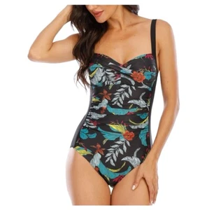 Traje de baño acolchado acanalado WIN.MAX de una pieza con control de barriga para nadar talla 6 - Imagen 1 de 5