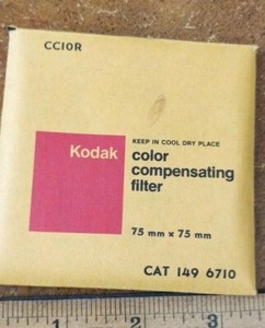 CC10R Color Compensating Fliter 3" - 75mm Square Kodak  gelatin filter