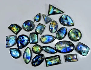 AA++ Natural Multi Labradorite Mix Shape Cabochon Loose Gemstone Wholesale Lot - Picture 1 of 21