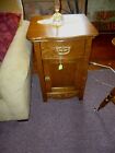 Antique American oak nightstand end table refinished 1900's 19' wide 