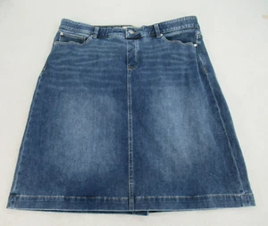 Soft Surroundings Women's Sz Large Ultimate Denim Jean Skirt Pull-on Medium Wash - Picture 1 of 10