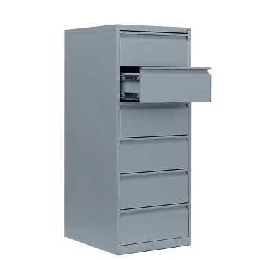 LÜLLMANN Karteischrank Karteikartenschrank DIN A5 zweibahnig 6 Schubladen Grau 565620