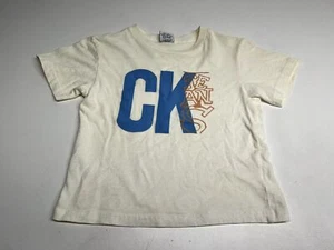 Calvin Klein Graphic T-Shirt White Faded Designer Kids Tee Boys Size 5 Vtg - Picture 1 of 6