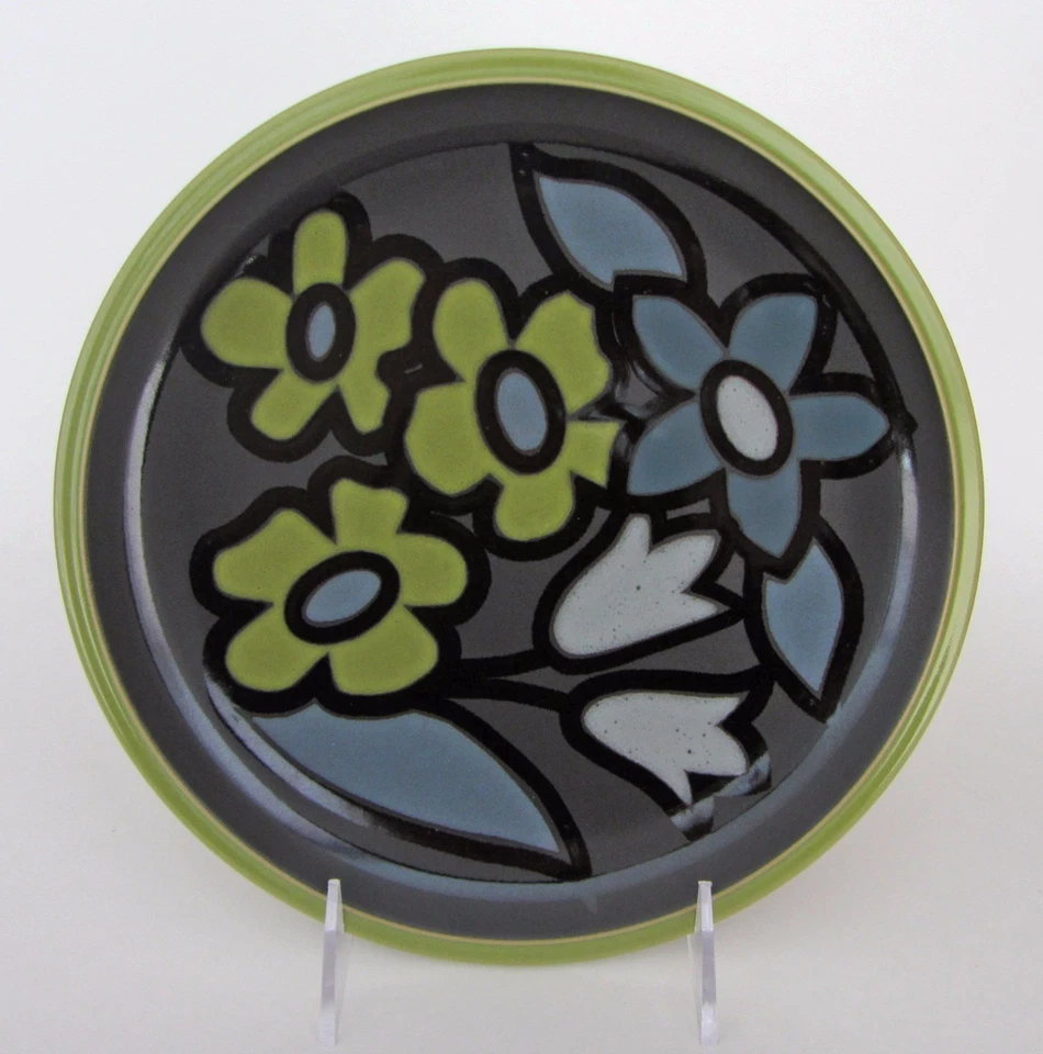 Denby Jet Ramo PLATOS ENSALADA 9" Verde Gris Negro Set-3 NUEVO Hecho en Inglaterra Foto 1 de 4