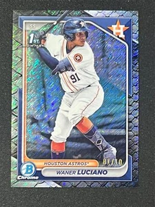 2024 Bowman Chrome Waner Luciano Reptilian Black Refractor 1/10 Astros BCP-208 - Bild 1 von 2