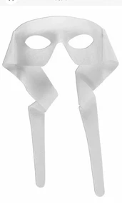 White Masked Man Super Hero Bandit Eye Mask Adult Costume Accessory One Size - Picture 1 of 4