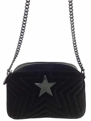 Mini Bolso Stella McCartney Stella Star 500994 Terciopelo Negro #T1447 Foto 1 de 4