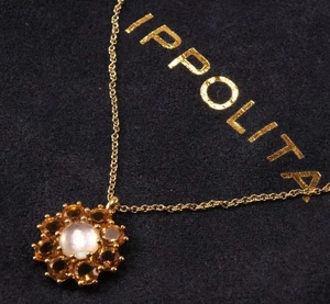 IPPOLITA ROCK CANDY FLOWER ORO 18K QUARZO CITRINO MOP DOPPIA COLLANA CIONDOLO - Foto 1 di 12