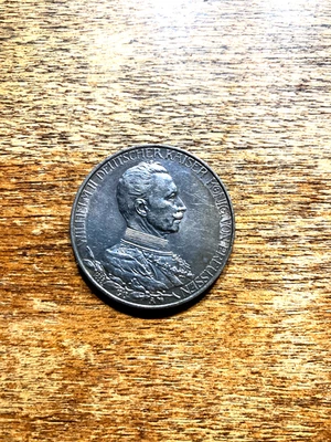 1913 年 A 版德国,普鲁士:威廉二世,5 马克 1913 年 A 版,柏林铸币厂,MS+++ KM#536!!! — 第 1/3 张图片