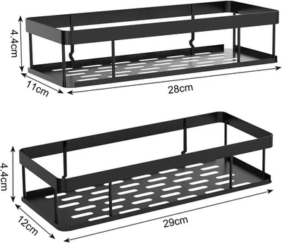 Estantería sin Taladro 2 Piezas – Organizador Baño y Cocina, Negro Antióxido - Imagen 1 de 4