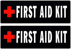 FIRST AID KIT PVC RUBBER PATCH | 2PC HOOK BACKING 3"x1" IFAK - Picture 1 of 1