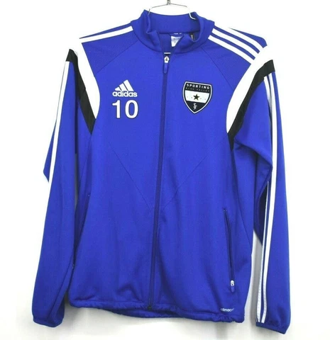 Adidas Mens Climacool Sporting Blue Valley Jacket Long Sleeve Zip Front Soccer S Cover