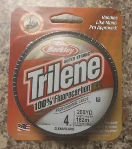 Berkley Trilene 100% Fluorocarbon XL Pro. Grade 4lb 200yd Clear Fishing Line - Picture 1 of 2