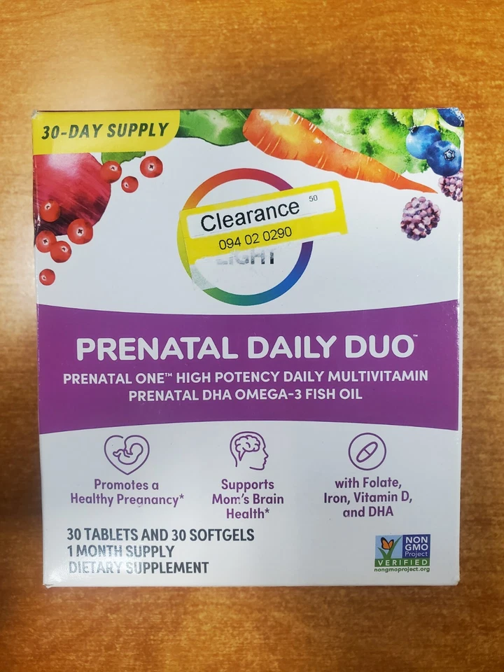 Rainbow Light Prenatal One Multivitamin & DHA Smart Essentials - 30 tablets + 30 softgels, 4 pack