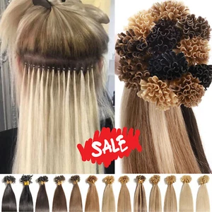 Extensiones de cabello humano con punta en U para uñas Remy preunidas rubio queratina 1G LIQUIDACIÓN EE. UU. - Imagen 1 de 28