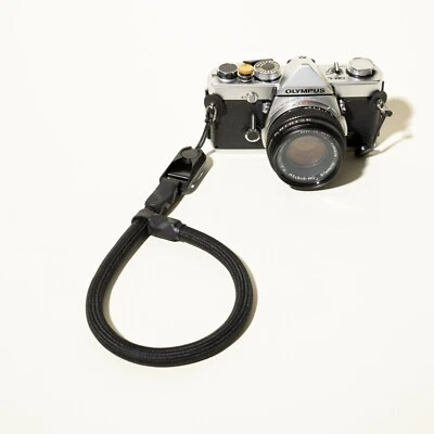 OMNI CAMERA PRODUCTS Black Adjustable Rope Camera Wrist Strap – w/ Peak Design Anchor - Handcrafted