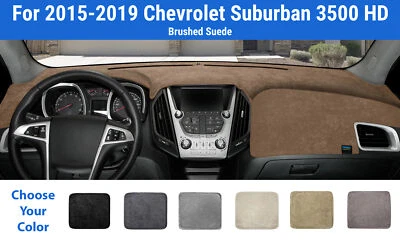 Cubierta de alfombrilla de tablero para Chevrolet Suburban 3500 HD 2015-2019 (gamuza cepillada Foto 1 de 4