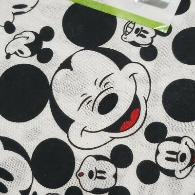 DISNEY MANY FACES OF MICKEY COTTON FABRIC FAT QUARTER 18"X22" - Image 1 of 4