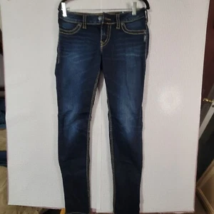 Silver Suki Mid Slim Bootcut Womens Jeans Flap Pockets Dark Wash Size 29/31  - Picture 1 of 11