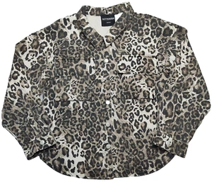 KITTENISH Leopard Skin AOP Women Medium Denim Jean Jacket - Picture 1 of 12