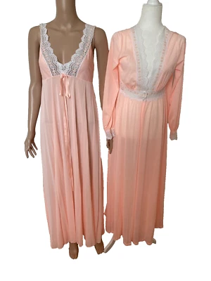 Conjunto de camisola e roupão OLGA Coral Secret Hug tamanho 34 - Excelente - Imagem 1 de 4