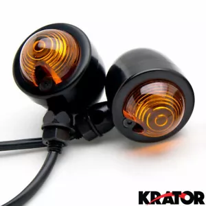 2x Black Turn Signals Bulbs Blinkers For Harley Davidson Cruiser Motorcycle Bike - Picture 1 of 5