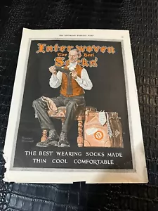 Anuncio de revista vintage 1924 - calcetines entrelazados - arte Norman Rockwell (23) - Imagen 1 de 1