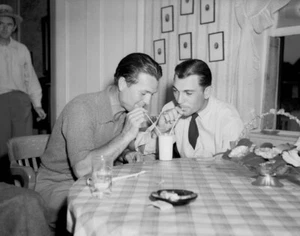 Ben Hogan And Jimmy Demaret Sharing A Milkshake Print 11 x 14 - Picture 1 of 3