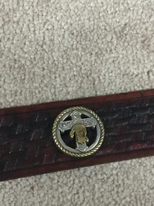 Western Style Custom Made Belt by Bill Meyers very nice Buckle and custom conch - Picture 1 of 11