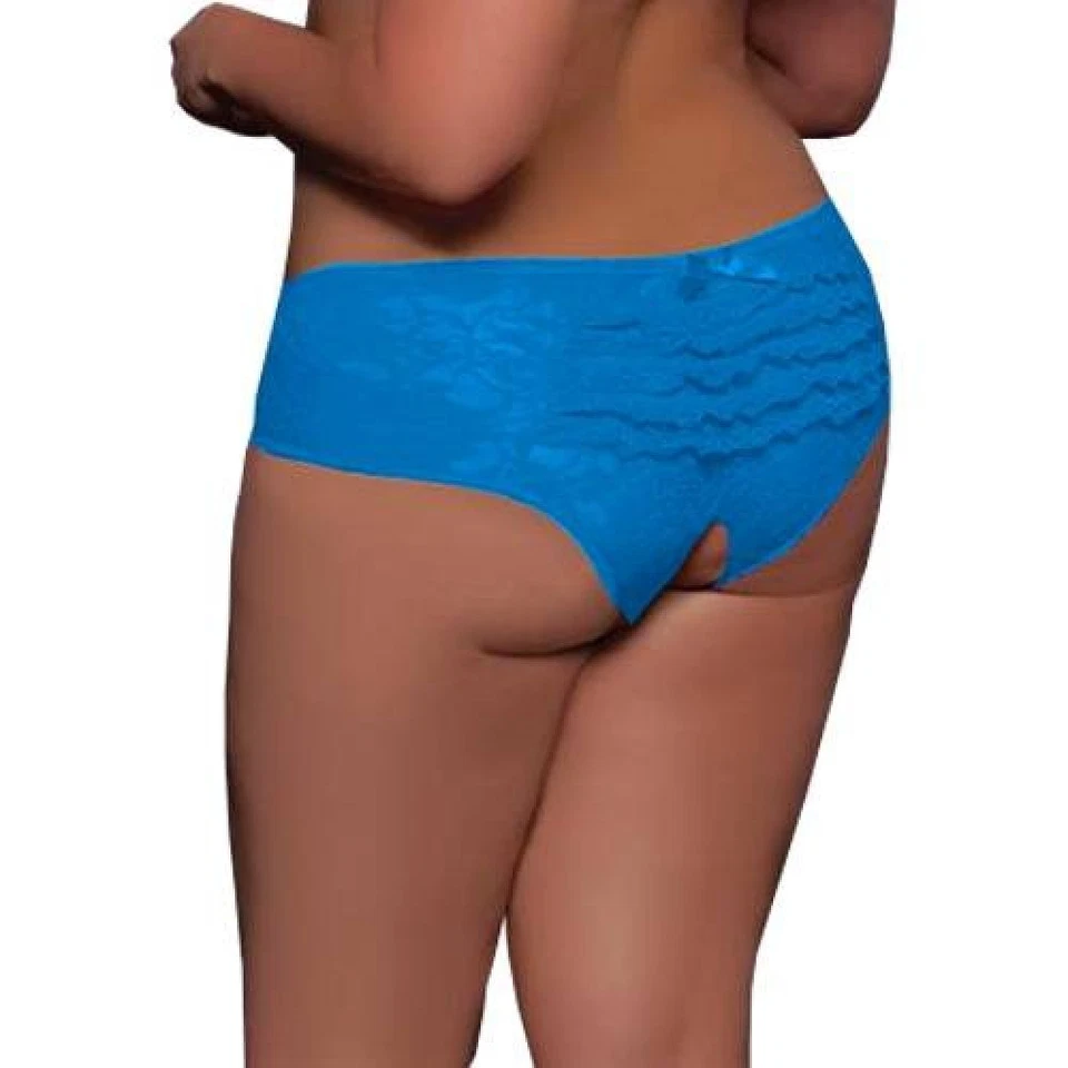 SeXy Damen Spitze Blumen Türkis Popo Offen Slip Tanga Panty Dessous L/XL - Bild 1 von 1