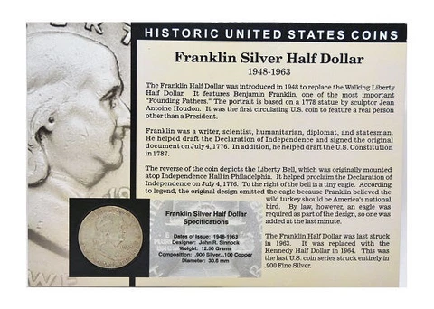 The Morgan mint Franklin Silver Half Dollar 1948-63 Delaware State Quarter 1999 Cover