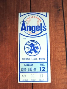 California Angels 12.08.1984 Ticket Stub California Angels vs Oakland A's - Bild 1 von 3