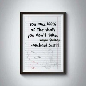 Michael Scott Wayne Gretzky, Zitat, Poster, Das Büro, Druck, lustige Kunst - Bild 1 von 2
