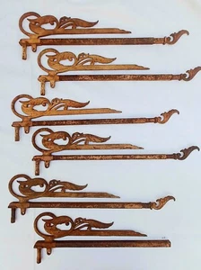 Menge 6 antike viktorianische Blumen Flammen Vorhang Gardine Raffhalter - Bild 1 von 4