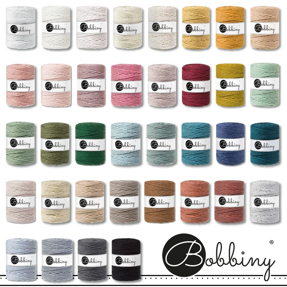 Bobbiny 100mt Cordoncino Macramè Ø 5mm Tripla Tornitura Decorazione Parete 36 Colori - Immagine 1 di 1