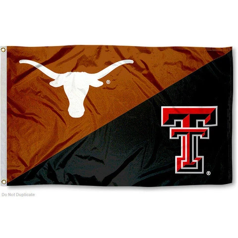 Texas vs Texas Tech House Divided 3x5 Flag and Banner Cover