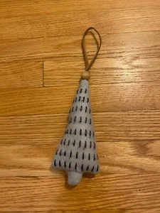 Small Gray Fabric Christmas Tree Ornament Stitched From Target Cute Modern New - Picture 1 of 4