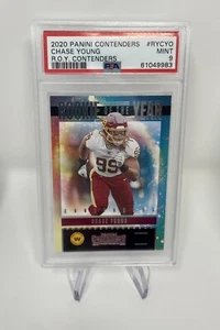 2020 Panini Contenders Chase Young Rookie of the Year RYCYO PSA 9 Mint Card - Foto 1 di 2