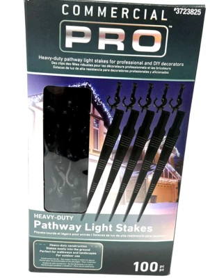 Gemmy Commercial Pro Heavy Duty Set of 100 Pathway Light Stakes 9" New - Image 1 of 4
