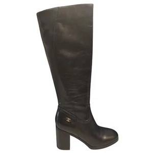 Giani Bernini Odettee Knee High Riding Boots Womens Sz 9M Black Leather Side Zip - Picture 1 of 15
