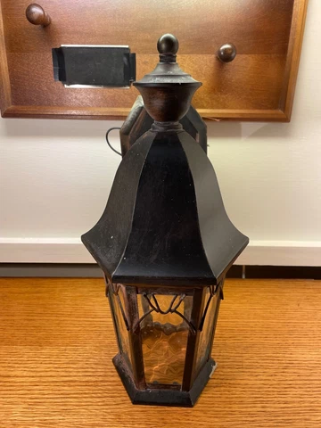 Vintage Reclaimed Black Porch Light Fixture Cover