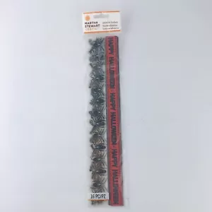 Happy Halloween Adhesive Borders 16 Embellishments Spiders Martha Stewart - Picture 1 of 5