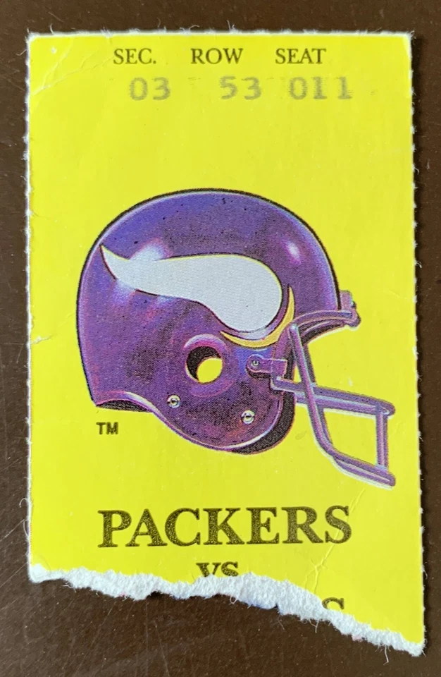 Green Bay Packers 11/17/1991 ORIGINAL NFL ticket stub vs Minnesota Vikings - Image 1 of 1
