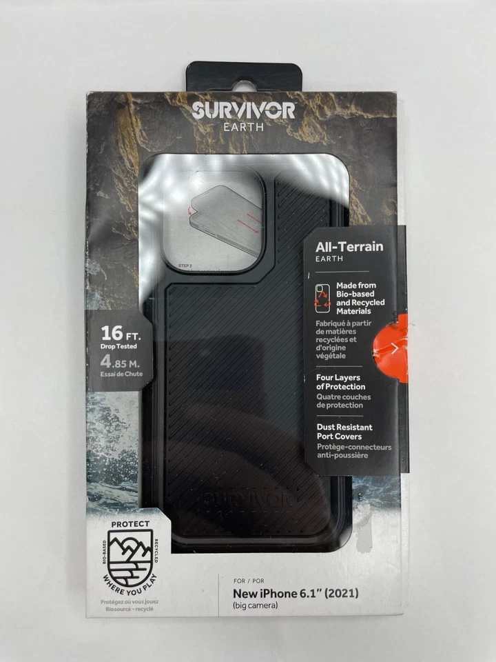 Griffin Survivor Earth Series Case for iPhone 13 Pro Smartphones - Black