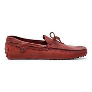 Tod’s for Ferrari Leather Gommino Driving Loafers Red UK 11.5 US 12.5 - NWB $695 - Picture 1 of 8