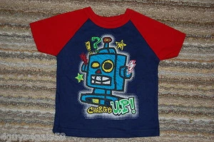 Toddler Boys Shirt GARANIMALS 12 Mo NAVY RED Robot CHARGE UP! - Picture 1 of 1