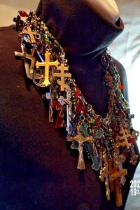 Christian Cross Statement/Cluster Necklace, Bold! (2161) - Picture 1 of 8