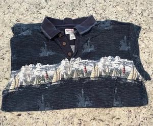Sailboat Themed Polo T Shirt Boca Classics Large - Picture 1 of 5